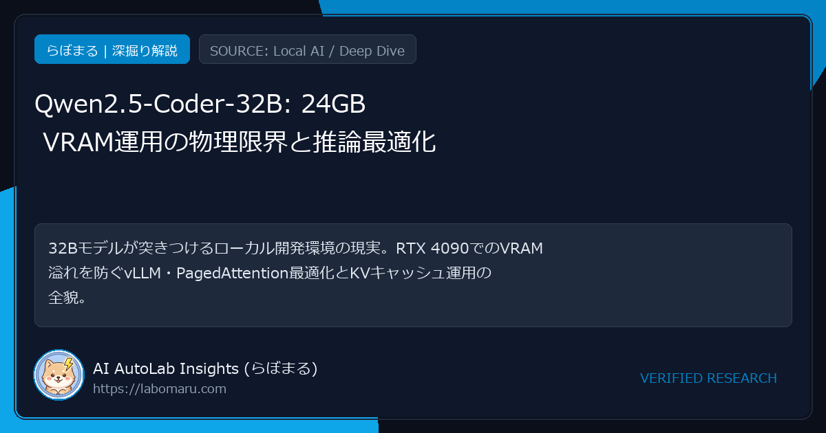 【Qwen2.5-Coder-32B-Instruct】24GB VRAMという「所有の幻想」を粉砕しローカル開発基盤の現実を突きつける物理的リセットボタン