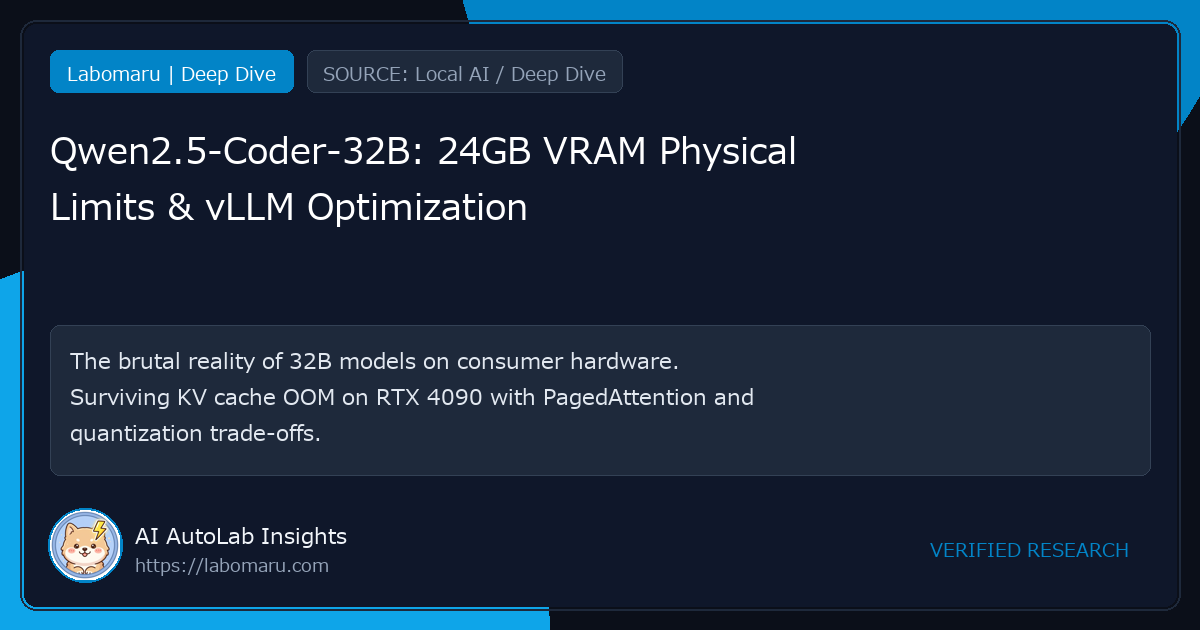 [Qwen2.5-Coder-32B-Instruct] Shattering the 24GB VRAM Illusion: The Cold Physical Limits of Local Dev Stacks & vLLM Optimization